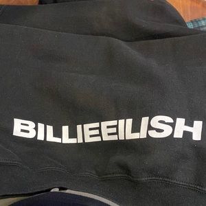 Billie Eilish original merchandise black sweater with hoodie and pockets. XS